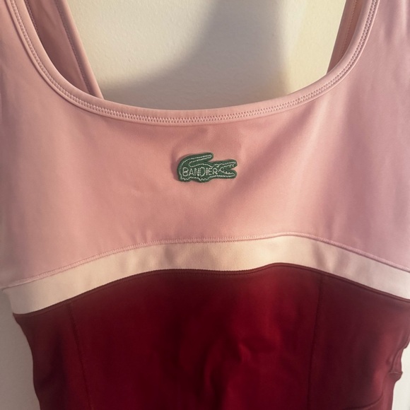 LACOSTE X BANDIER pink & burgundy activewear jumpsuit - Picture 5 of 9